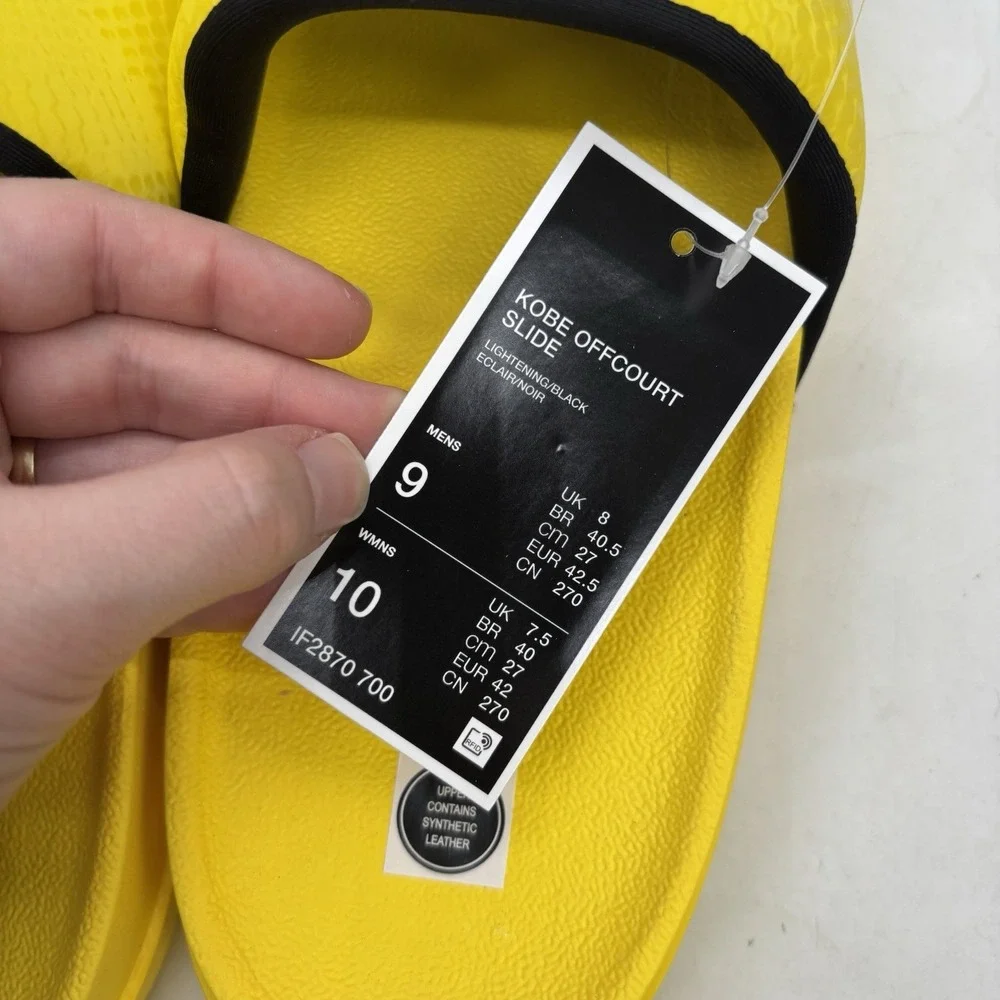 Nike Kobe Off Court Slides Mens 9 Womens 10 Lightning Yellow Black Mamba NEW